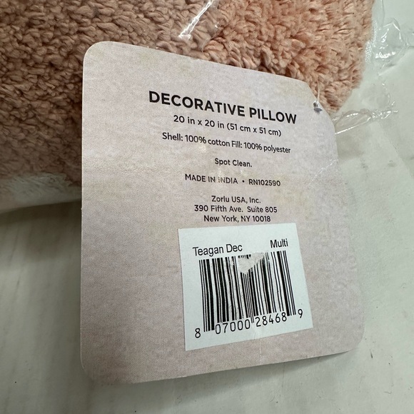 NWT Brielle Home Teagan Multi Color Textured Boho Geometric Throw Pillow - Picture 3 of 6